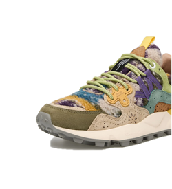 YAMANO 3 WOMAN Sneakers in suede e teddy - Grigio-Verde